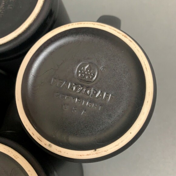 Pfaltzgraff Midnight Sun Black Coffee Cups Mugs Lot of 4 - Picture 8 of 8